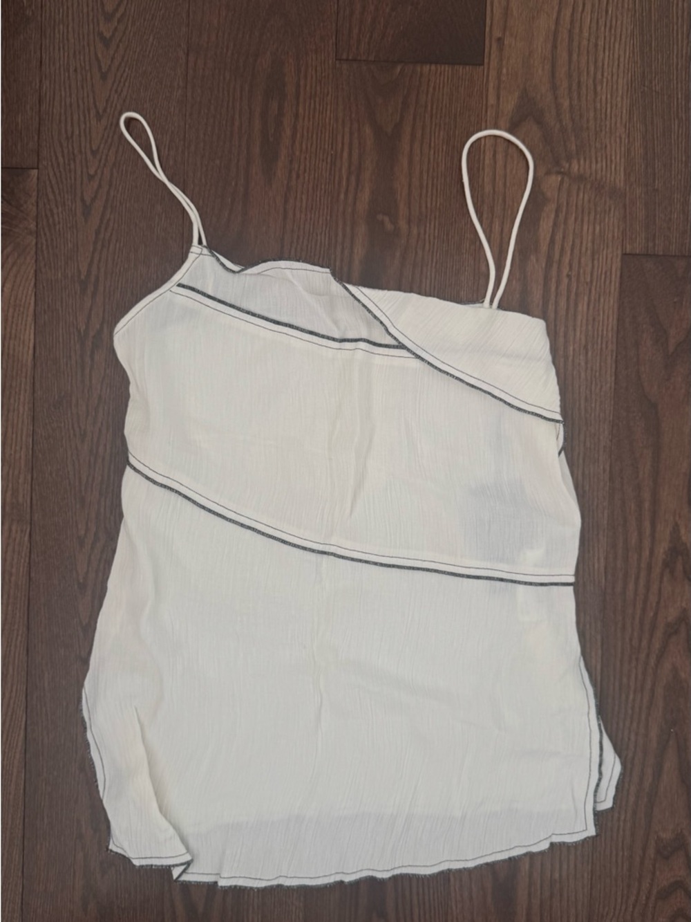 White Linen Spaghetti Strap Cami Top